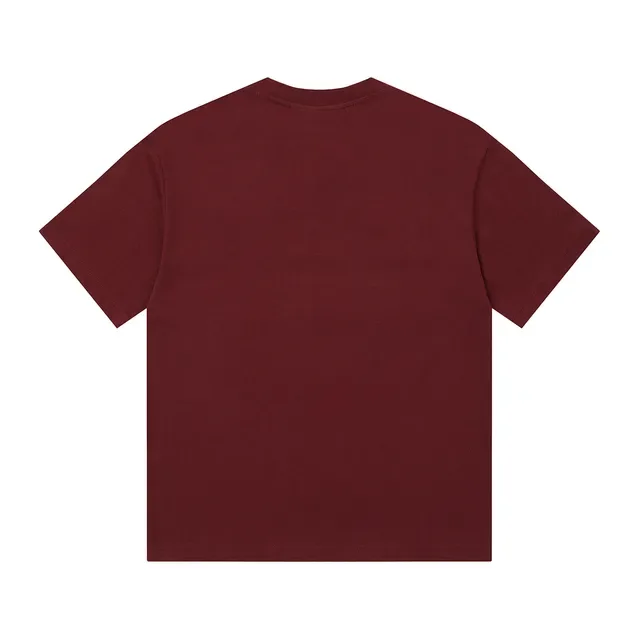 Burgundy Black Oversized Fit Graphic Print T-Shirt 5