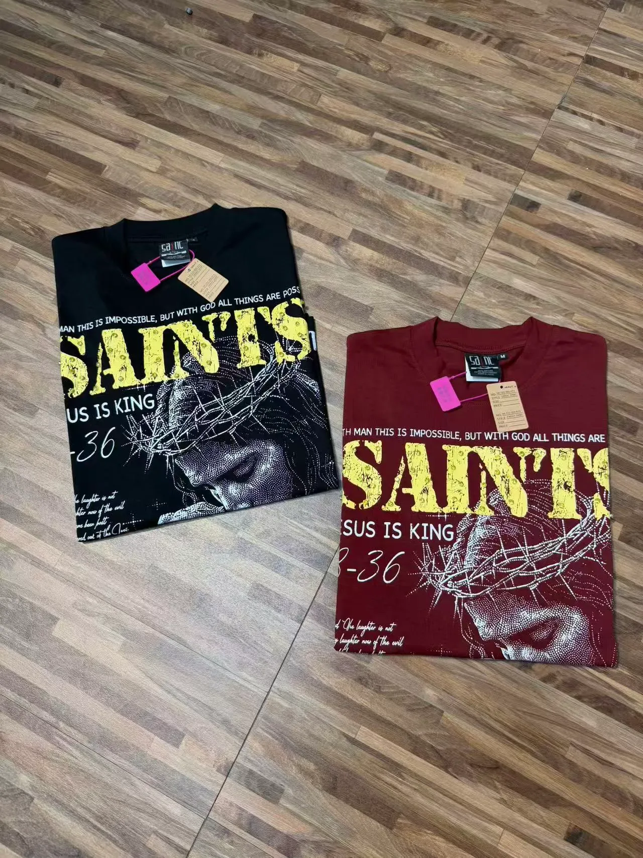 Burgundy Black Oversized Fit Graphic Print T-Shirt 15
