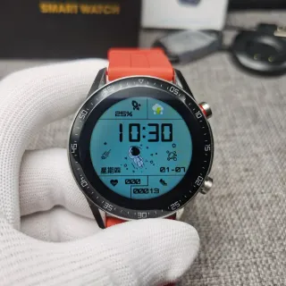 CAISIDA Orange Silver Round Digital Display Rotating Numbered Bezel Sports Watch