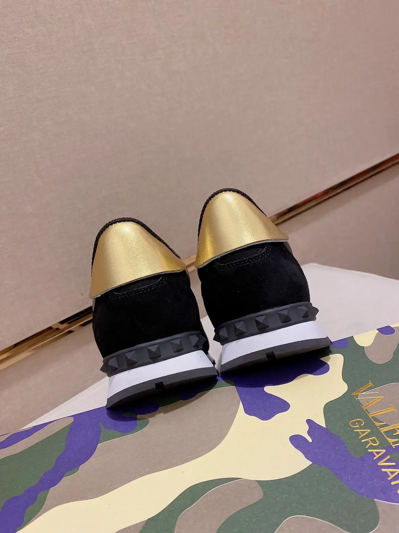 Camouflage Panel Black and Gold Lifestyle Sneaker 3