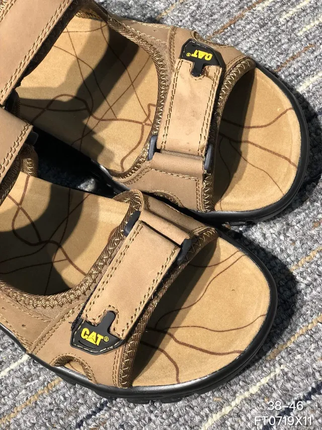 CAT Brown Black Strapped Rugged Casual Sandals 3