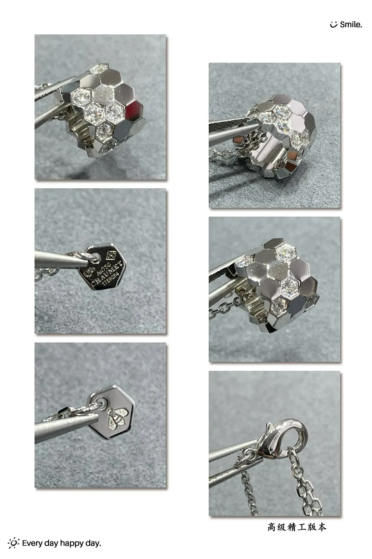 Chaumet Bee My Love Honeycomb Pavé Colar Com Pingente 2