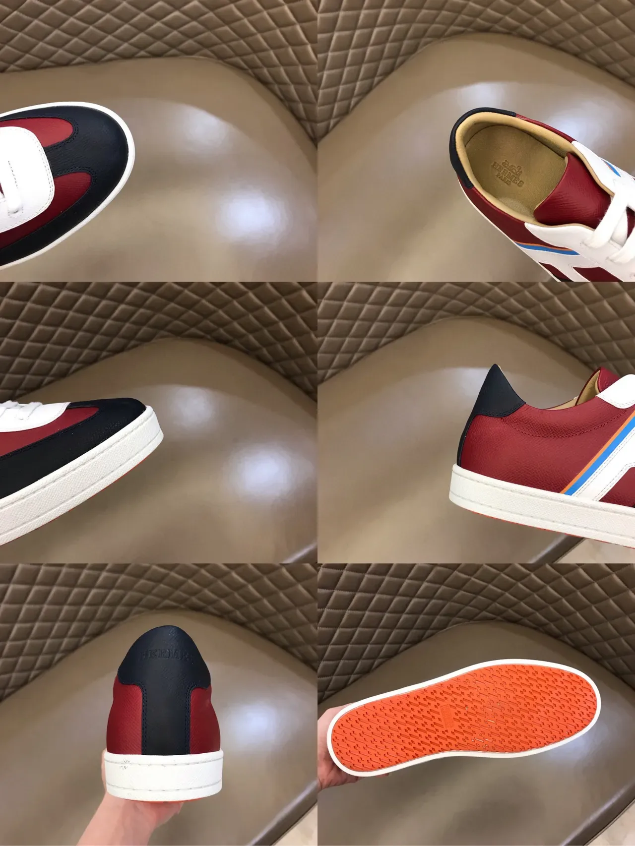 Color-Blocked Mixed-Material Low-Top Sneaker 2