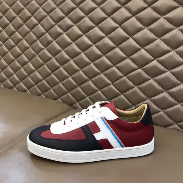 Color-Blocked Mixed-Material Low-Top Sneaker 4