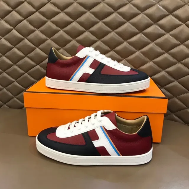 Color-Blocked Mixed-Material Low-Top Sneaker 6