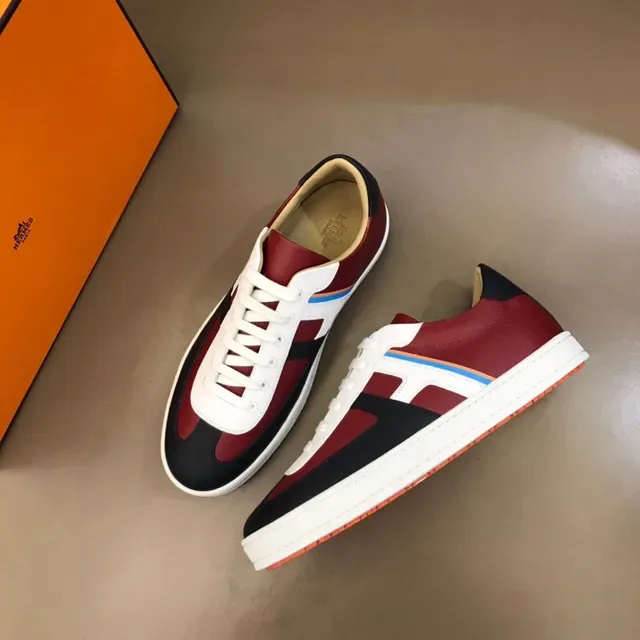 Color-Blocked Mixed-Material Low-Top Sneaker 7