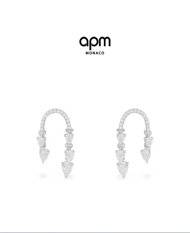 Crystal-Detailed Arched Dangling Earrings 2