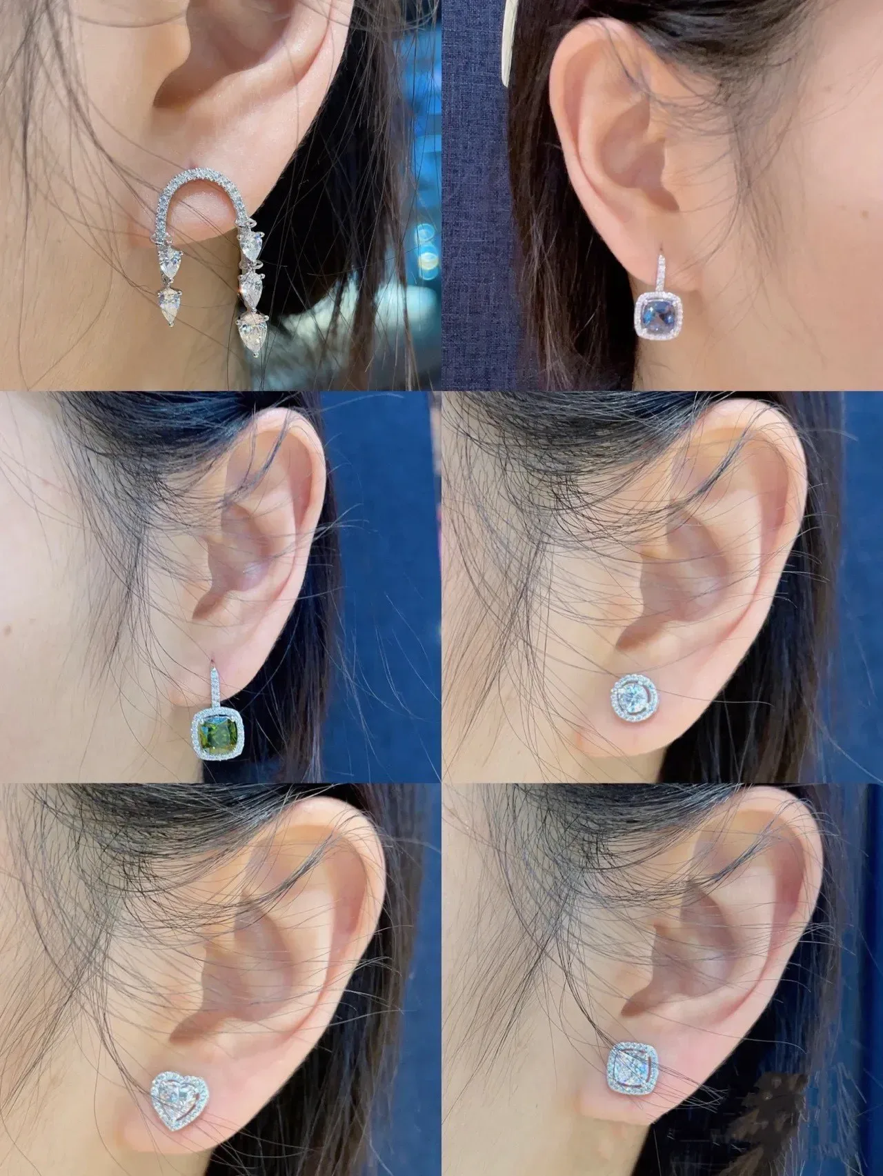 Crystal-Detailed Arched Dangling Earrings 3