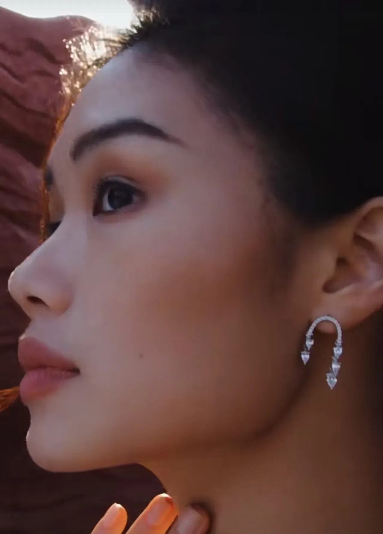 Crystal-Detailed Arched Dangling Earrings 4
