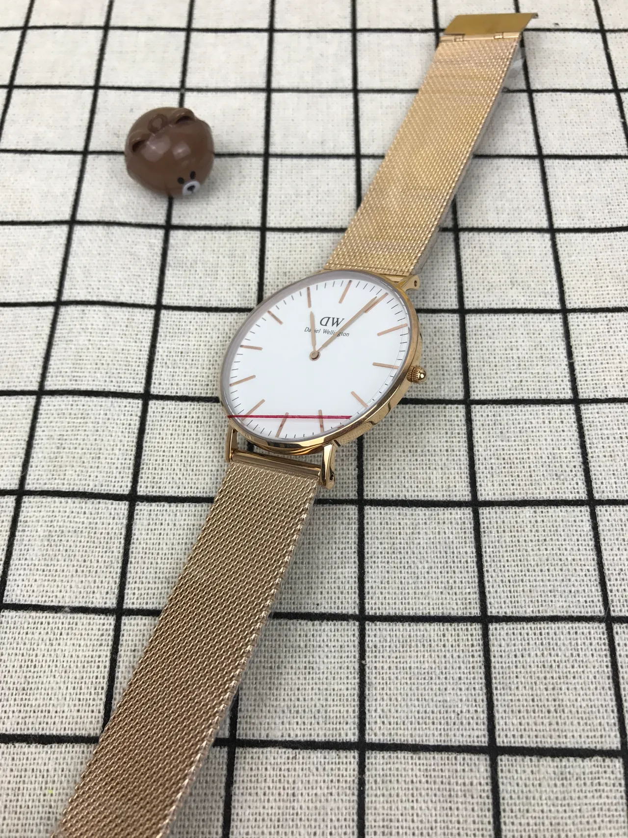 Daniel Wellington Or Blanc Cadran Minimaliste Bracelet Maille Montre à Quartz 3