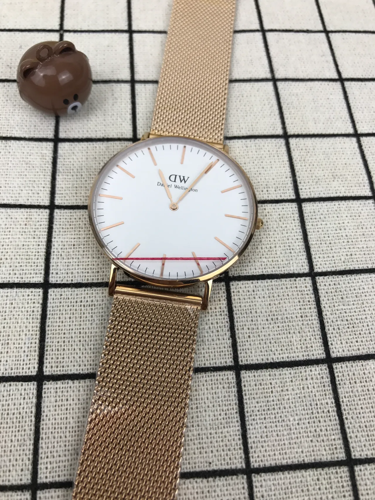 Daniel Wellington Or Blanc Cadran Minimaliste Bracelet Maille Montre à Quartz 4