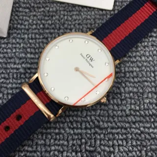 Daniel Wellington White Navy Minimalist Crystal-Marked Dial Quartz Watch