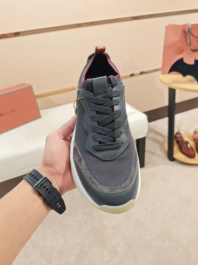 Dark Gray and Black Mesh Low-Top Lace-Up Sneaker 5