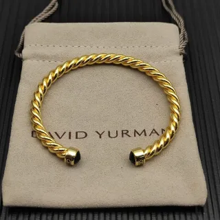 David Yurman Cable Classics Pulseira Trançada Dourado Preto
