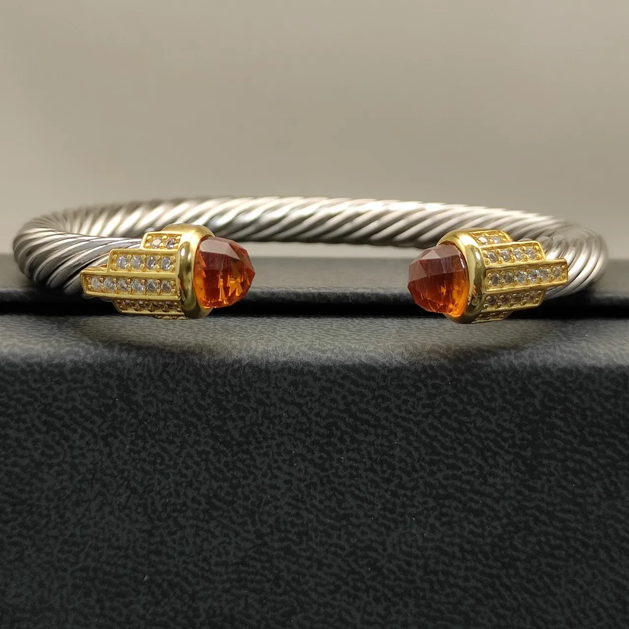 David Yurman Cable Classics Silver Gold Twisted Dual-Tone Metal Bracelet 5