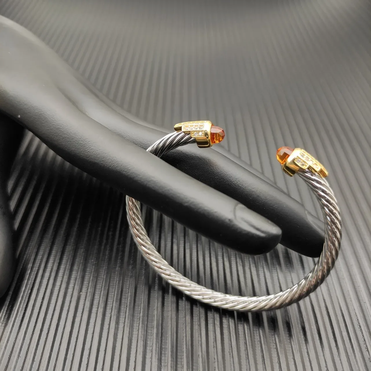 David Yurman Cable Classics Silver Gold Twisted Dual-Tone Metal Bracelet 2