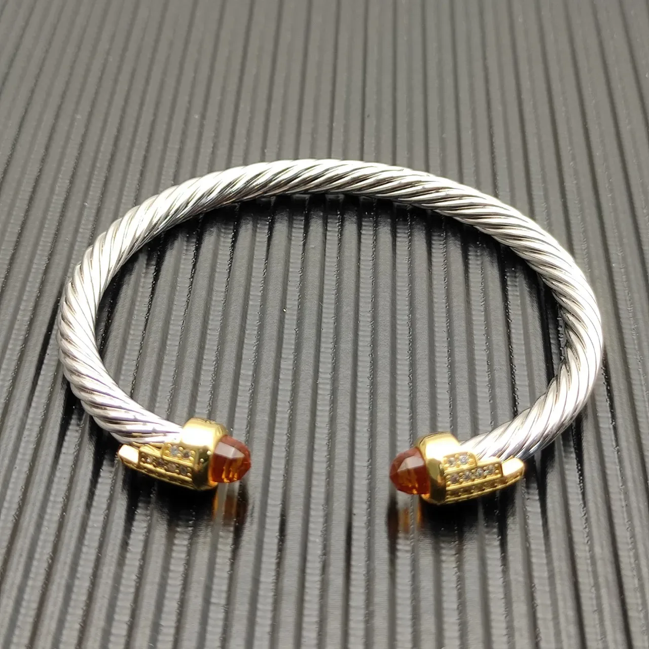 David Yurman Cable Classics Silver Gold Twisted Dual-Tone Metal Bracelet 4