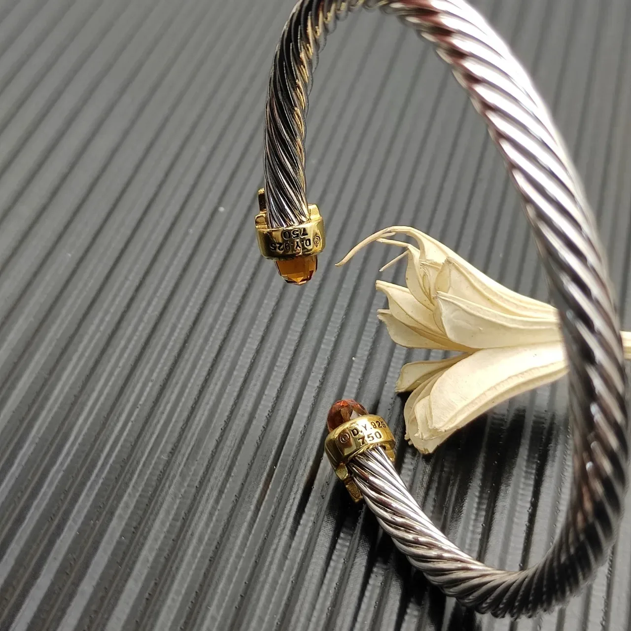 David Yurman Cable Classics Silver Gold Twisted Dual-Tone Metal Bracelet 5