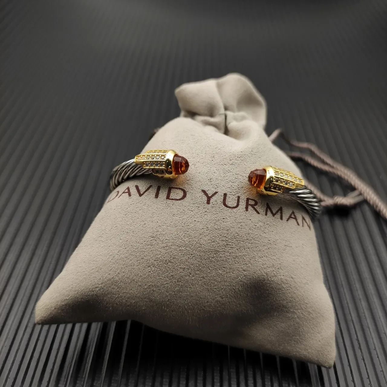 David Yurman Cable Classics Silver Gold Twisted Dual-Tone Metal Bracelet 7