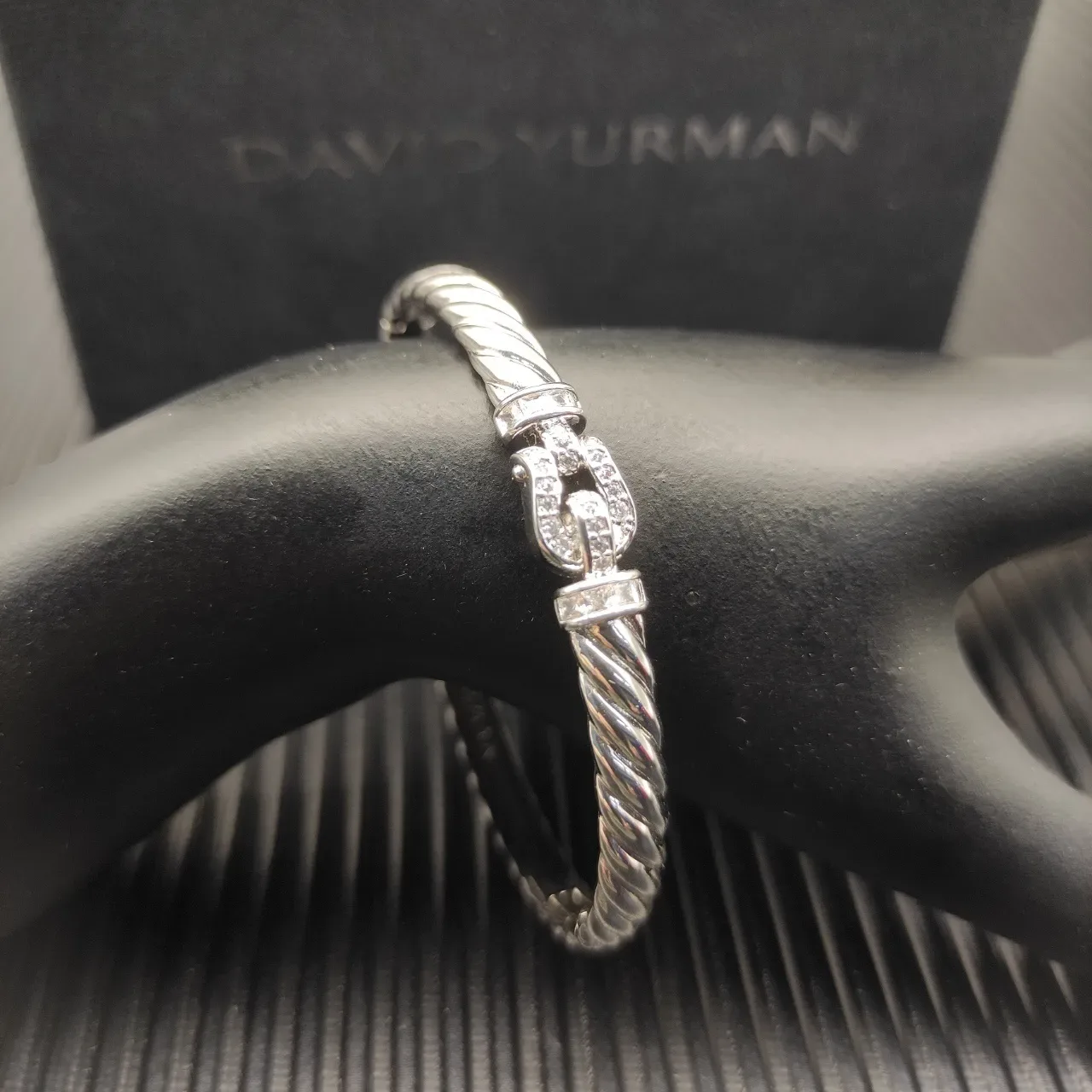 David Yurman Cable Classics Twisted Cable Diamond Clasp Bracelet 4