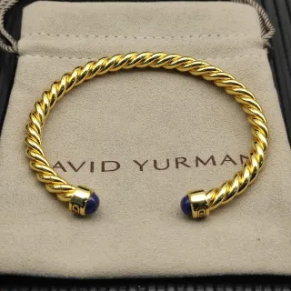 David Yurman Cable Classics Twisted Gold-Tone Lapis Lazuli Pulsera