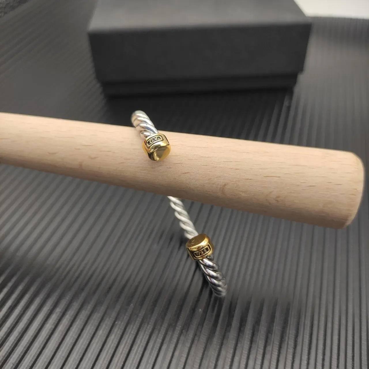 David Yurman Cable Classics Twisted Silver and Gold Cuff Bracelet 7