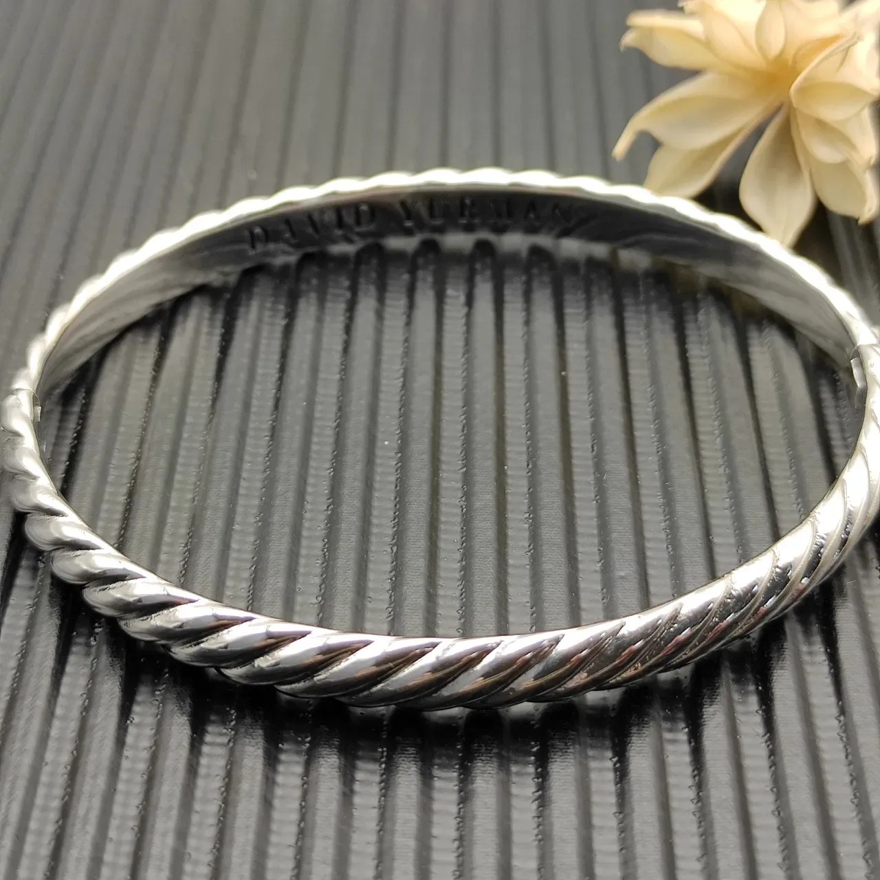 David Yurman Cable Collection Twisted Rope Silver Bangle Bracelet 5