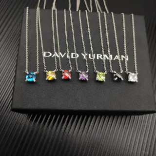 David Yurman قلادة بأحجار كريمة مقصوصة بشكل وسادة مربعة