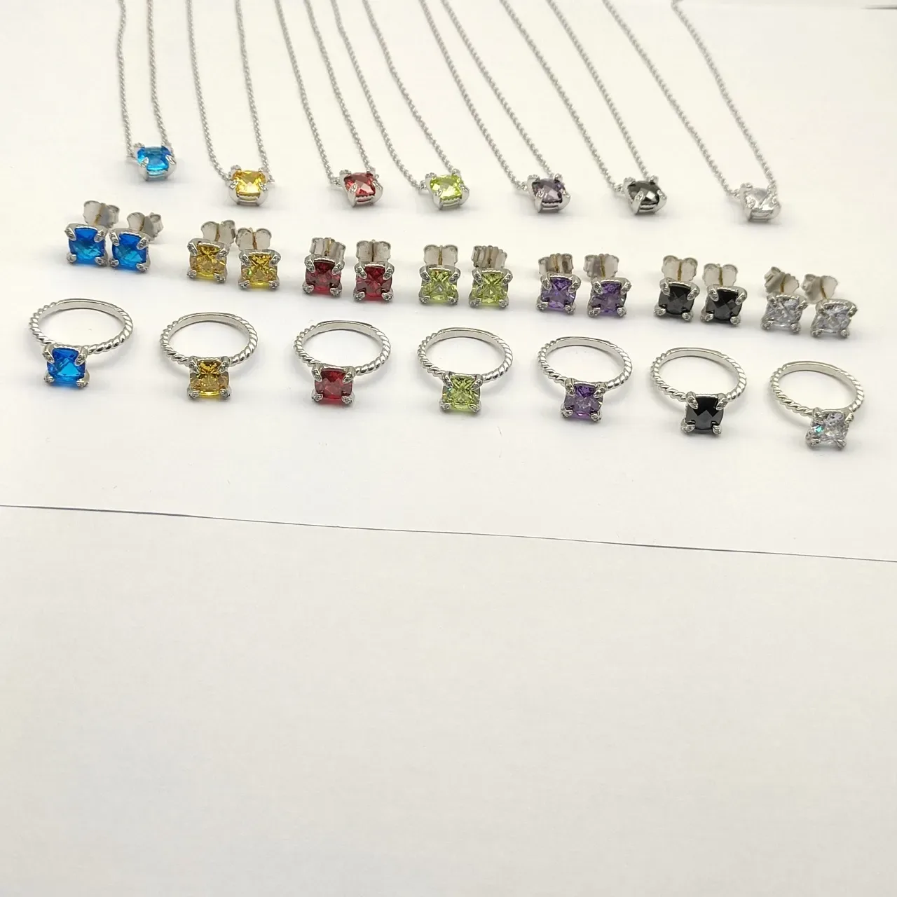David Yurman Square Cushion-Cut Gemstone Pendant Necklace 7