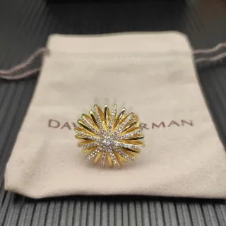 David Yurman Sunburst Pavé Diamond Yellow Gold Ring