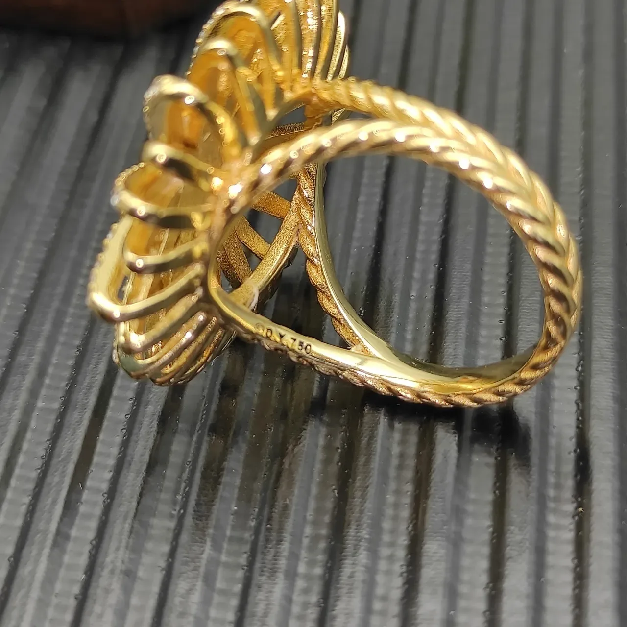 David Yurman Sunburst Pavé Diamond Yellow Gold Ring 6
