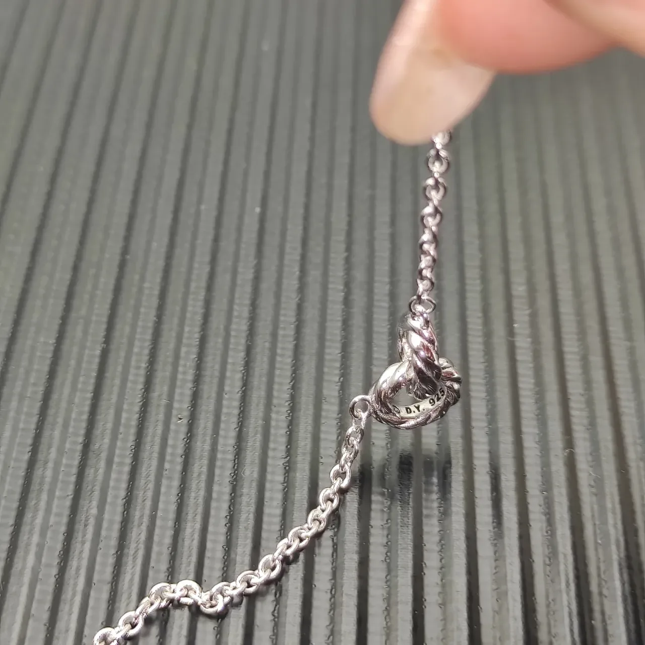 David Yurman Twisted Knot Silver Chain Bracelet 6