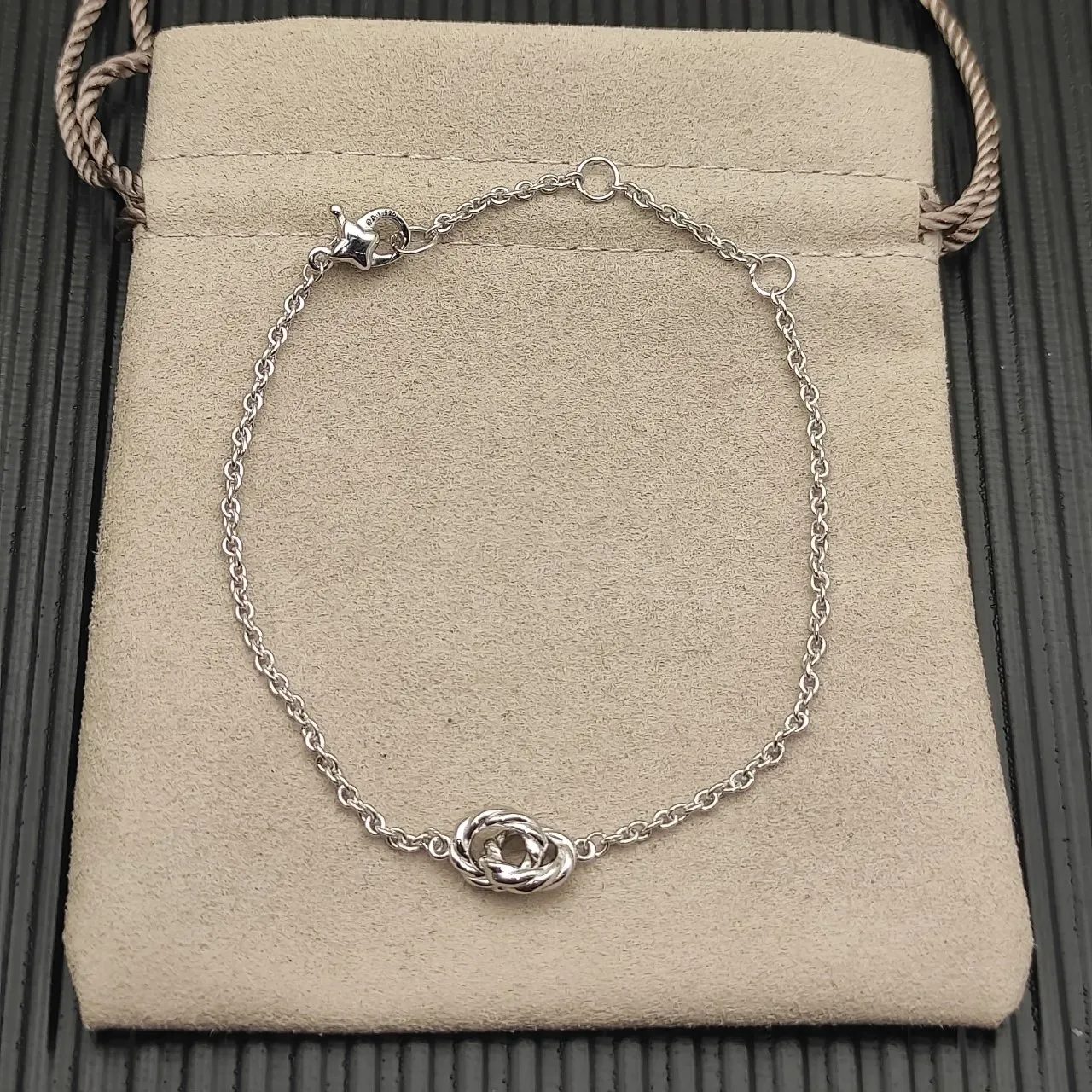 David Yurman Twisted Knot Silver Chain Bracelet 9
