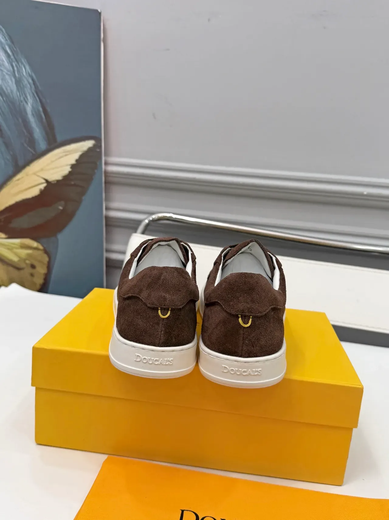 DOUCAL'S Brown Suede Low-Top Lifestyle Sneakers 3