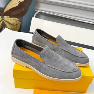 DOUCAL'S ग्रे येलो सुड मॉक टू स्टिचिंग लूफर