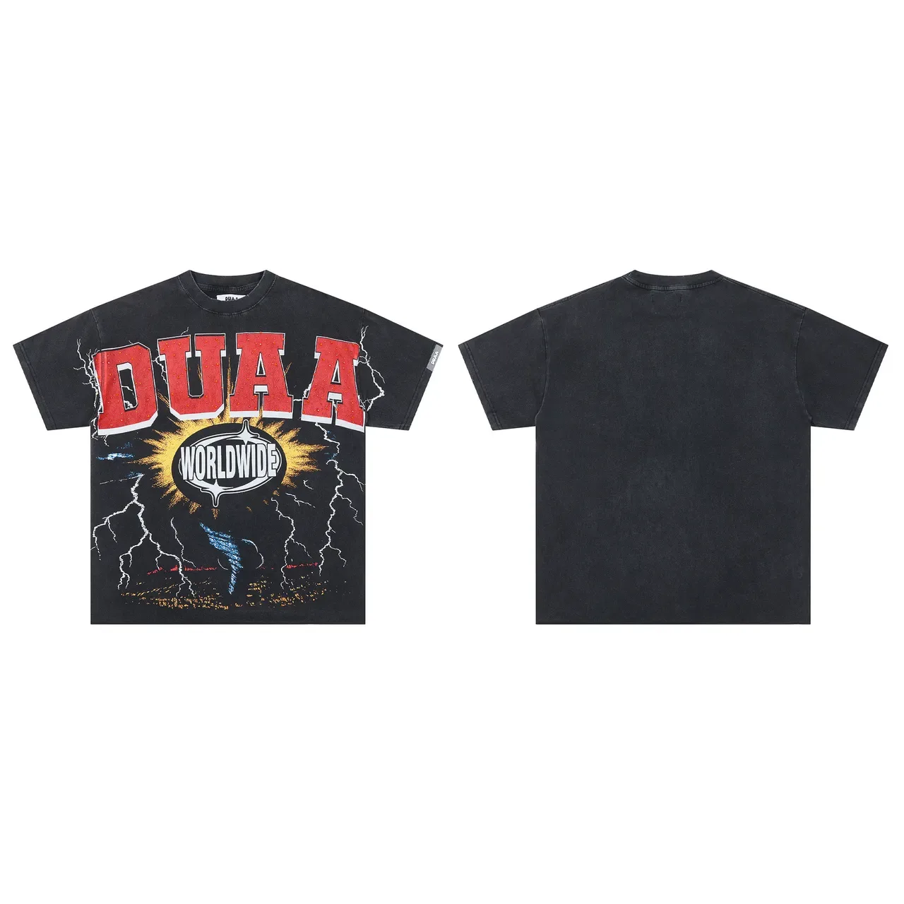 DUA A Graphic Print Lightning Bolt Oversized T-Shirt 2