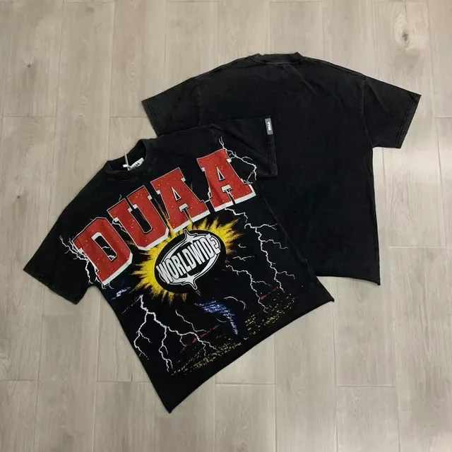 DUA A Graphic Print Lightning Bolt Oversized T-Shirt 4