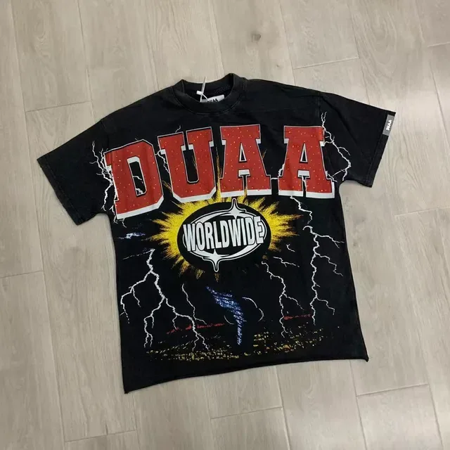 DUA A Graphic Print Lightning Bolt Oversized T-Shirt 5
