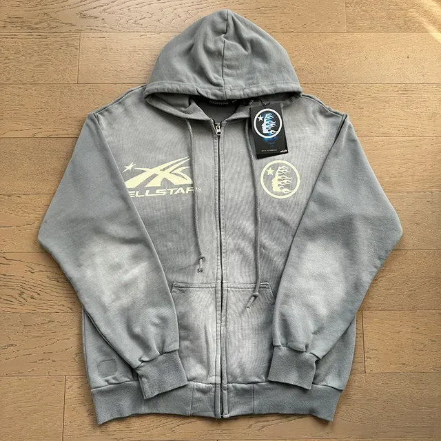ELLSTAR Gray Zip-Up Hoodie and Snap-Side Jogger Tracksuit 2