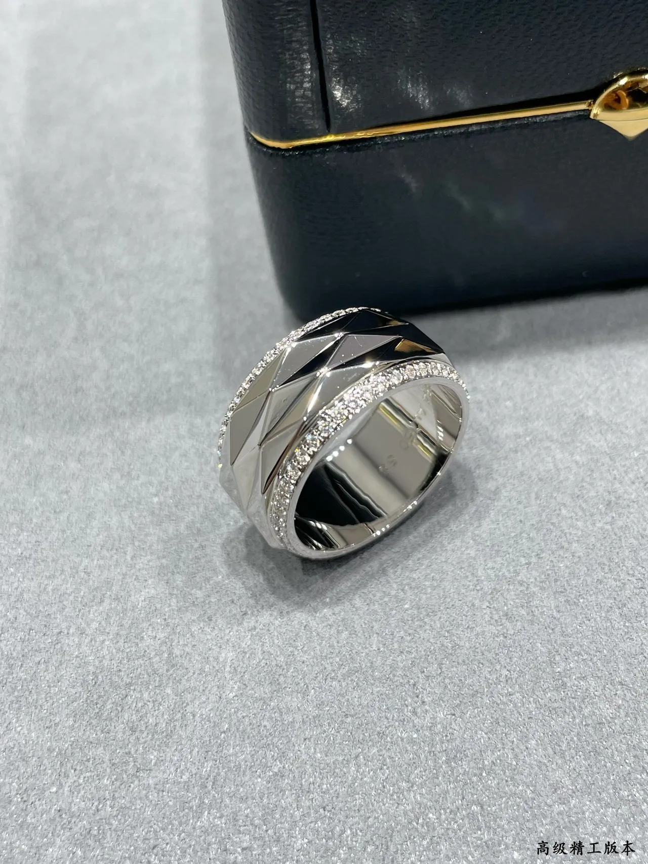 Faceted Geometric Pavé Multi-Tone Statement Rings 7
