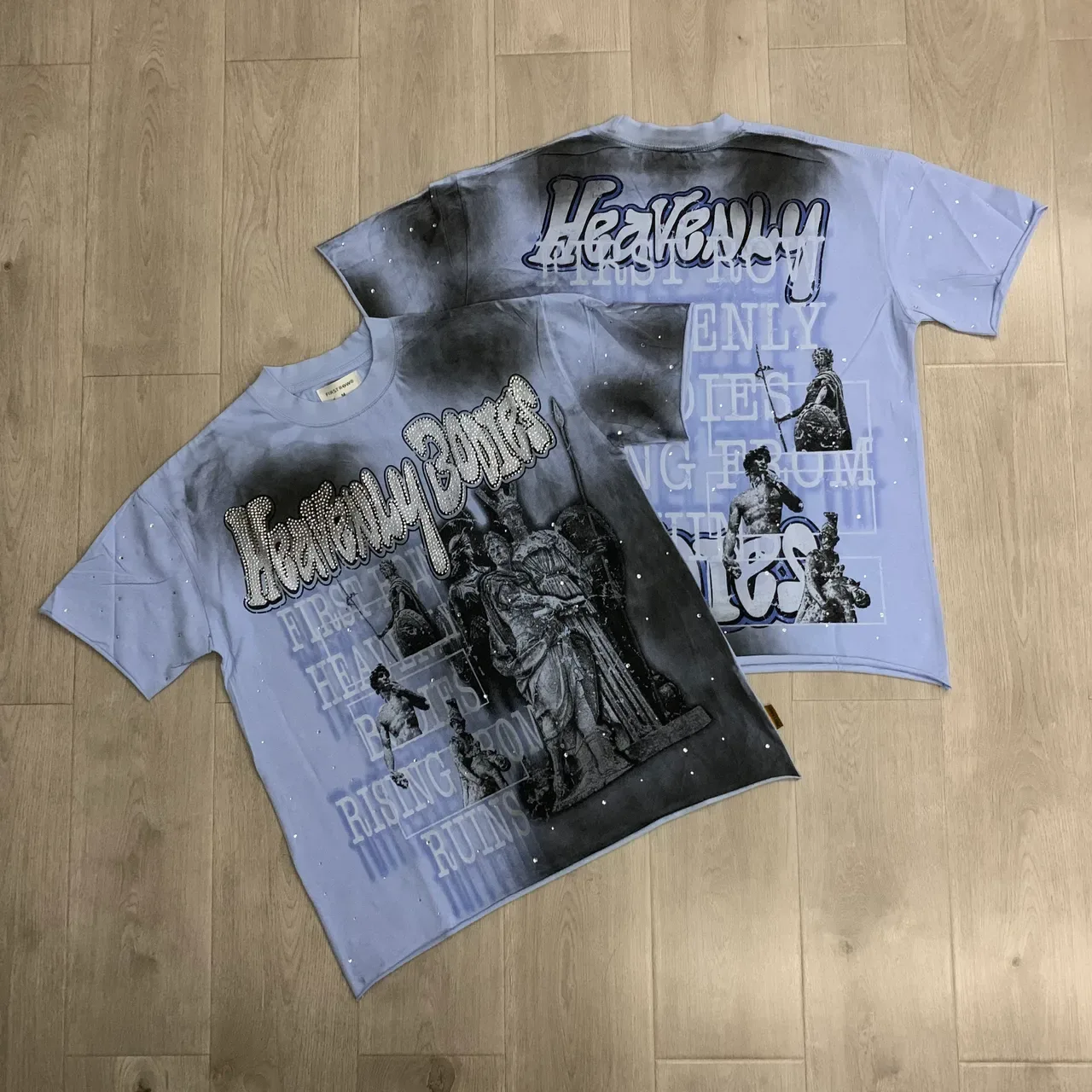 FIRST ROW Heavenly Bodies Graphic Rhinestone Embellished T-Shirt 4