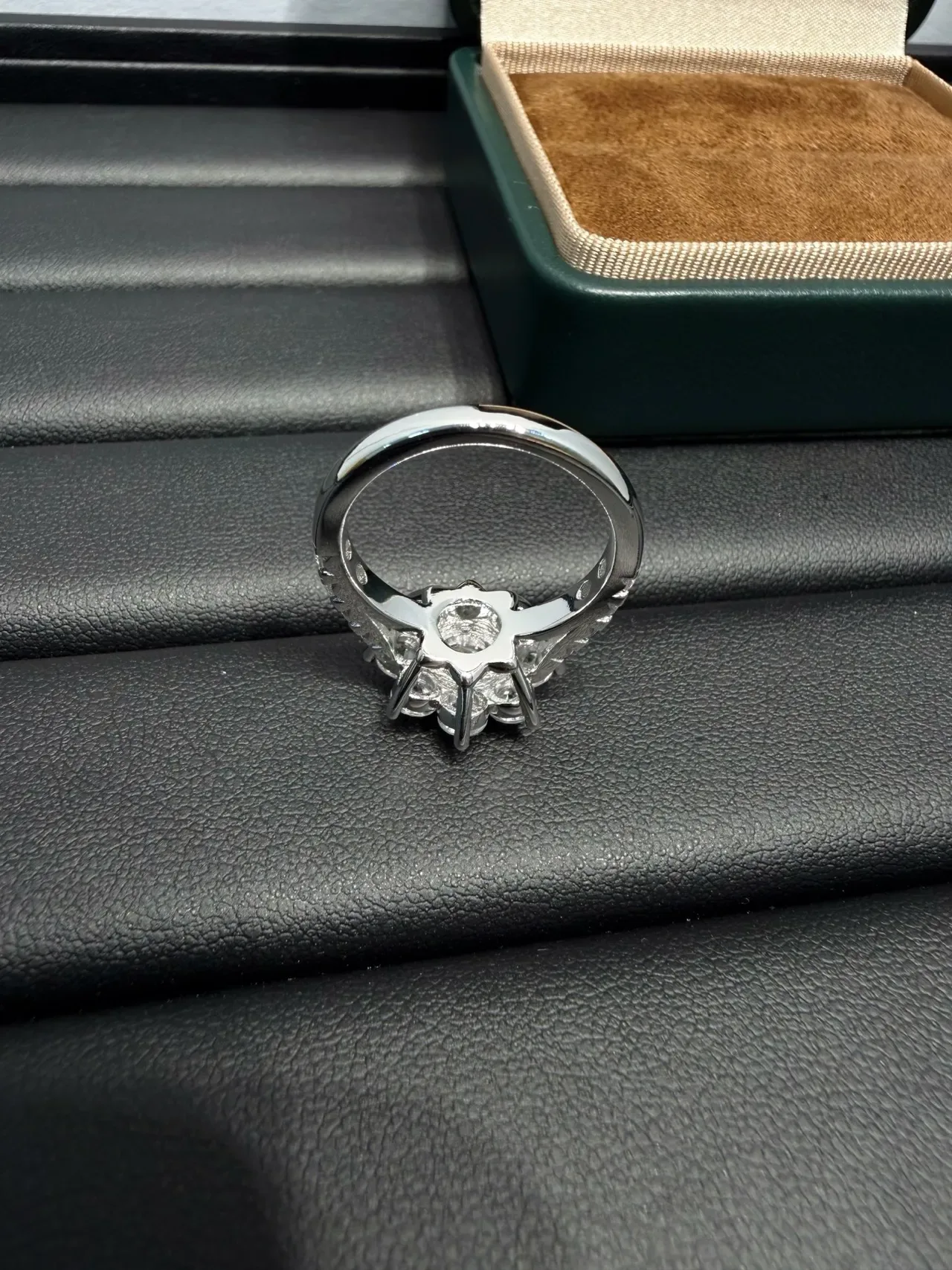 Floral Cluster Multi-Stone Silver-Toned Ring 6