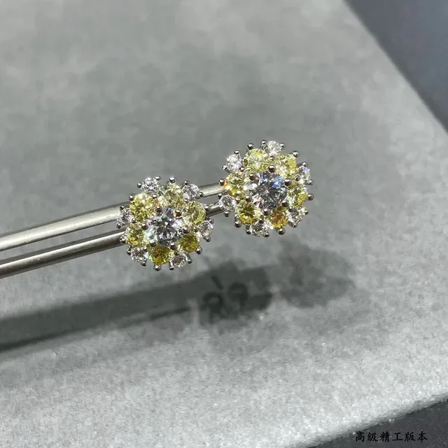 Floral Cluster Multi-Stone Stud Earrings 3