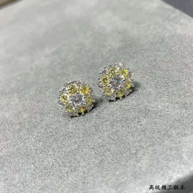 Floral Cluster Multi-Stone Stud Earrings 8