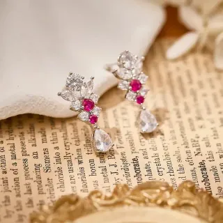 Floral Cluster Pear-Drop Multi-Stone Earrings