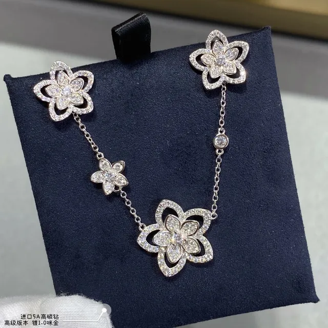 Floral Pavé Crystal Stud Earrings 7