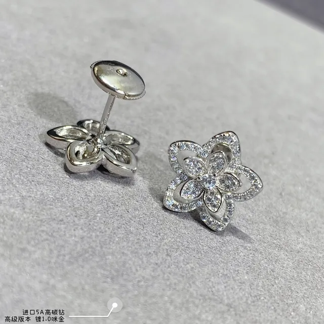 Floral Pavé Crystal Stud Earrings 8