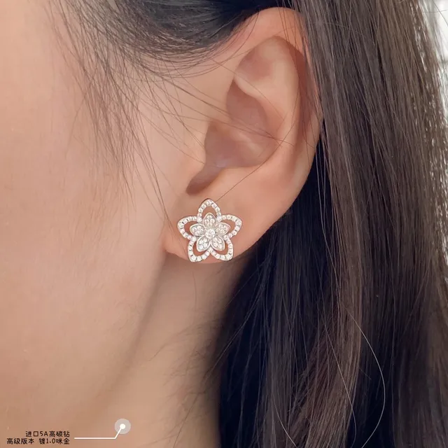 Floral Pavé Crystal Stud Earrings 9