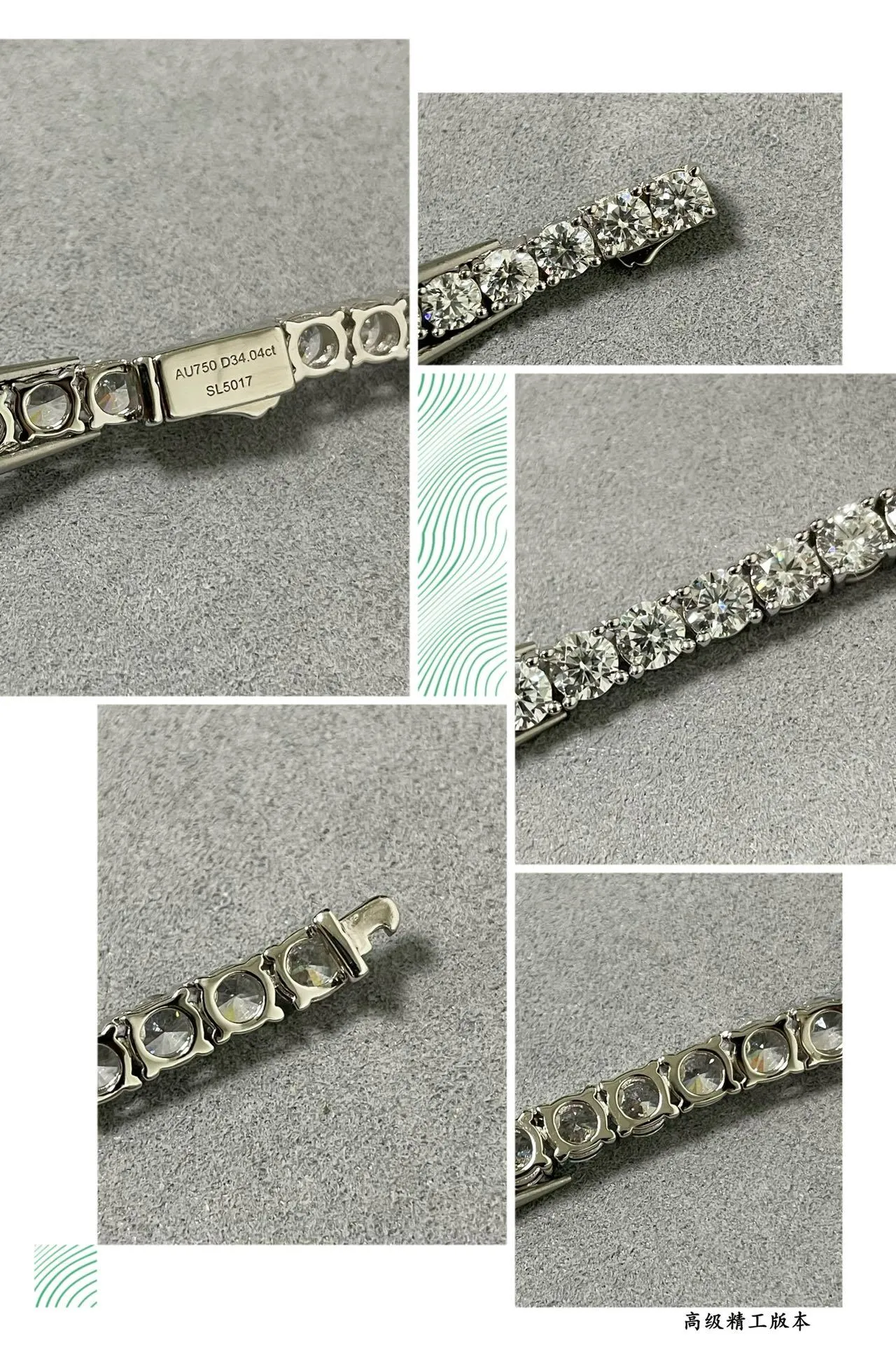 Fully Paved Channel-Set Square-Cut Stone Necklace 5