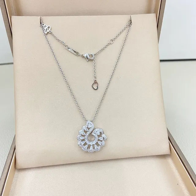Gold and Silver Floral Swirl Pave Stone Pendant Necklaces 4